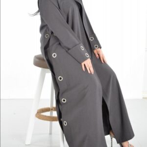 Nawaem abaya set-- dark grey
