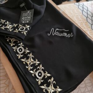 Nawaem Scarf with gold border and Swarovski