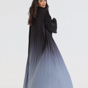 Bedoon Essm  Grey Ombre Open Pleated Abaya