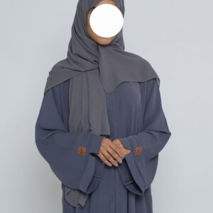 Bedoon Essm Godet Abaya Set Powder Blue