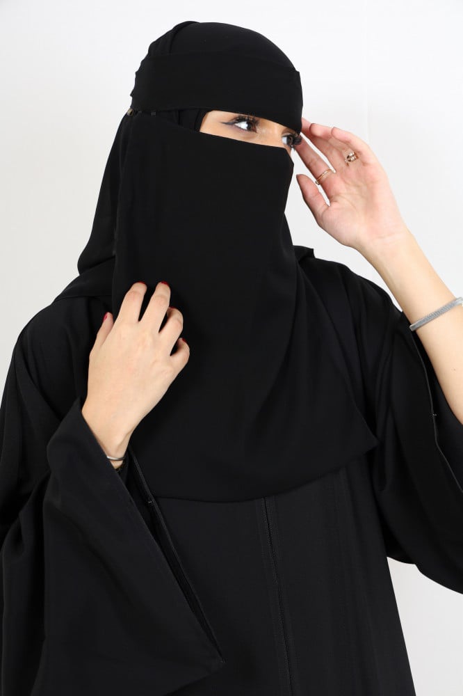 Sharqiaa Niqab with charms double elastic single layer 38cm - Image 4