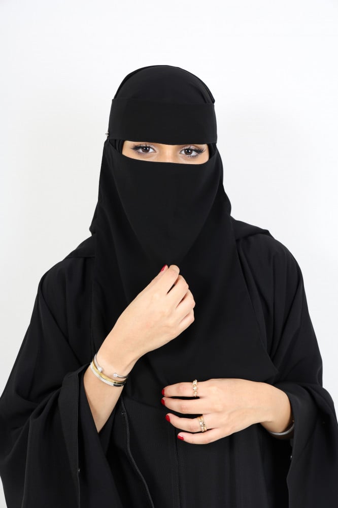 Sharqiaa Niqab with charms double elastic single layer 38cm - Image 5