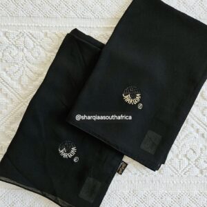 Sharqiaa black Square scarves & logo (Size 45x45inches)
