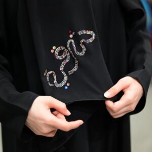 Sharqiaa Abaya set Large Arabic logo