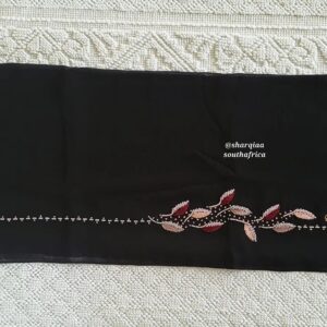 blush and rhubarb embroidery with bead work