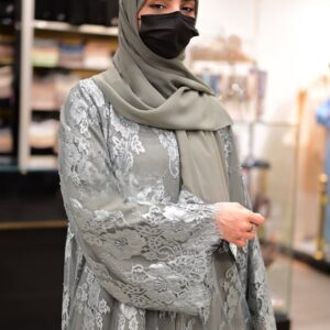 Sharqiaa Abaya Set Grey Lace set
56