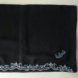 Sharqiaa Scarf Bead & Swarovski Border - Blues