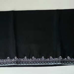 Sharqiaa Scarf Embroidery/Lace Border Teal