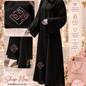 Sharqiaa Abaya Set Neda Kaleidoscope Swarovski Crystal Logo 52