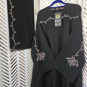 Sharqiaa Abaya Set Pastel Pink/Blue Embroidery