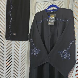 Sharqiaa Abaya Set Blue Embroidery