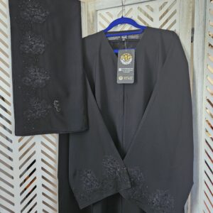 Sharqiaa Abaya Set Black Lace