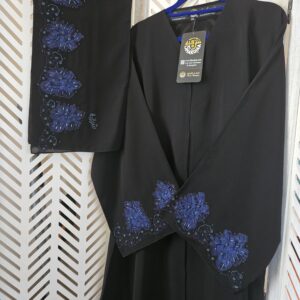 Sharqiaa Abaya Set Blue Lace