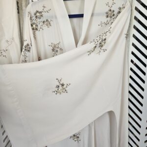Al Shal Cream Wrap Abaya Embellished Details