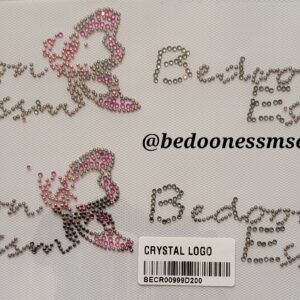 Bedoon Essm Swarovski Logo 27 Pewter & Pink