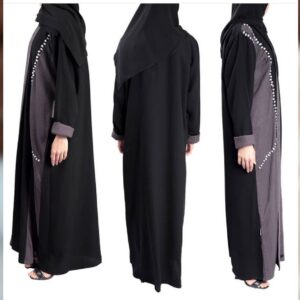Bedoon Essm Black & Grey with fabric white Roses Set (Secondline)