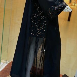 Bedoon Essm Black with Gold Sequins Mesh Insert Set (Secondline)
