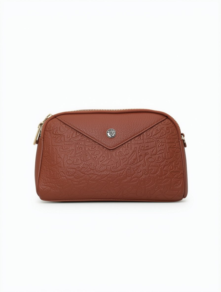Sharqiaa Sling Bag Laser Calligraphy Burnt Orange