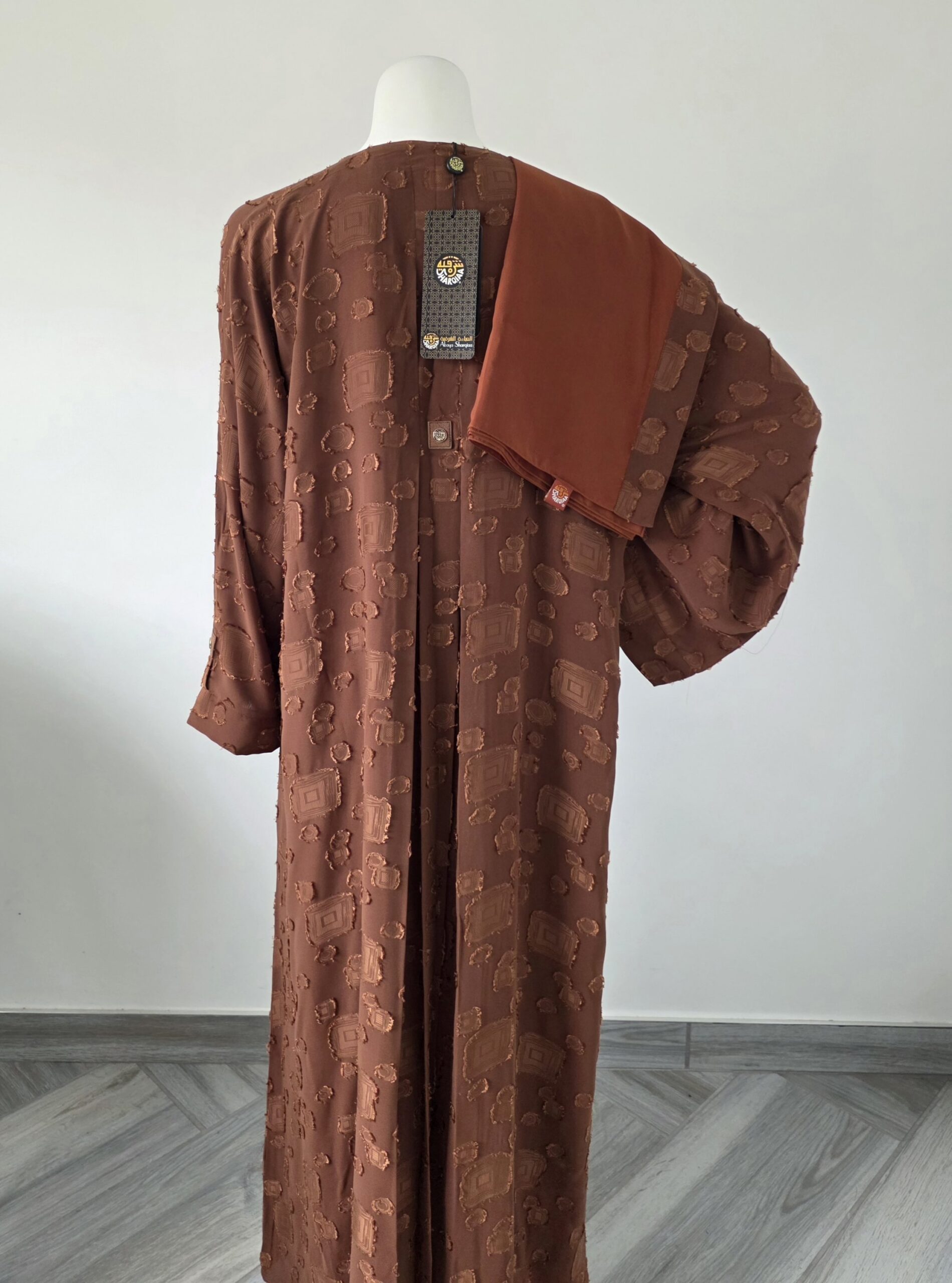Sharqiaa Self Printed Set Burnt Orange - Image 3