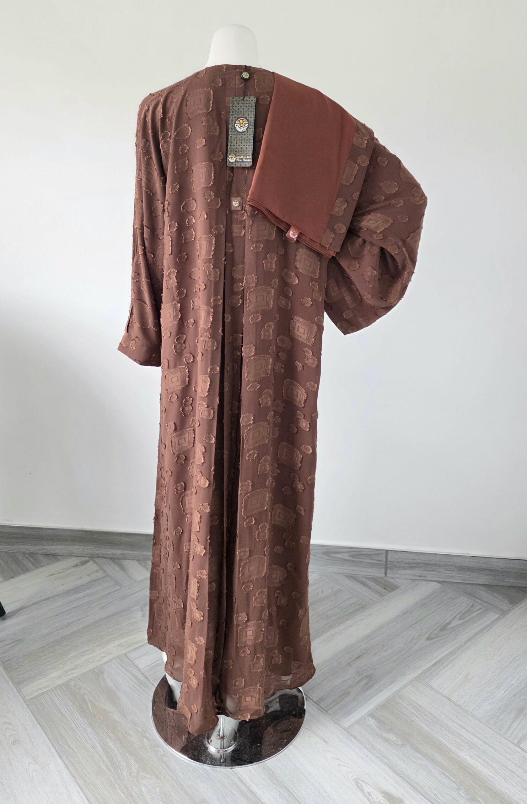Sharqiaa Self Printed Set Burnt Orange - Image 4