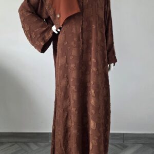 Sharqiaa Self Printed Set Burnt Orange