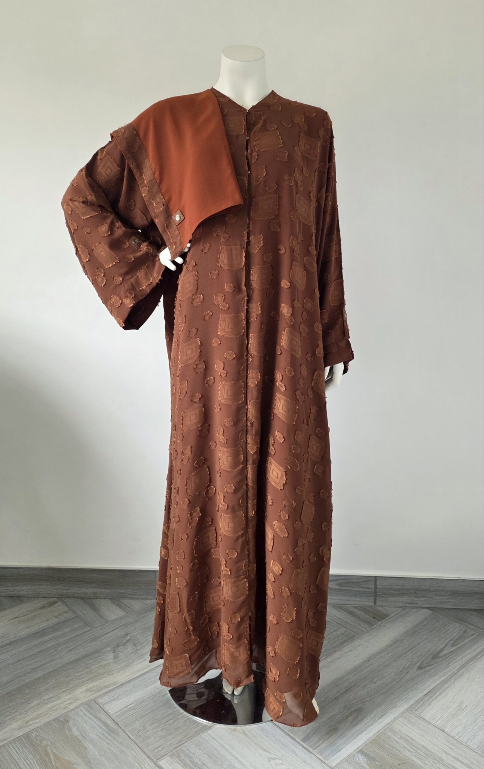 Sharqiaa Self Printed Set Burnt Orange - Image 5