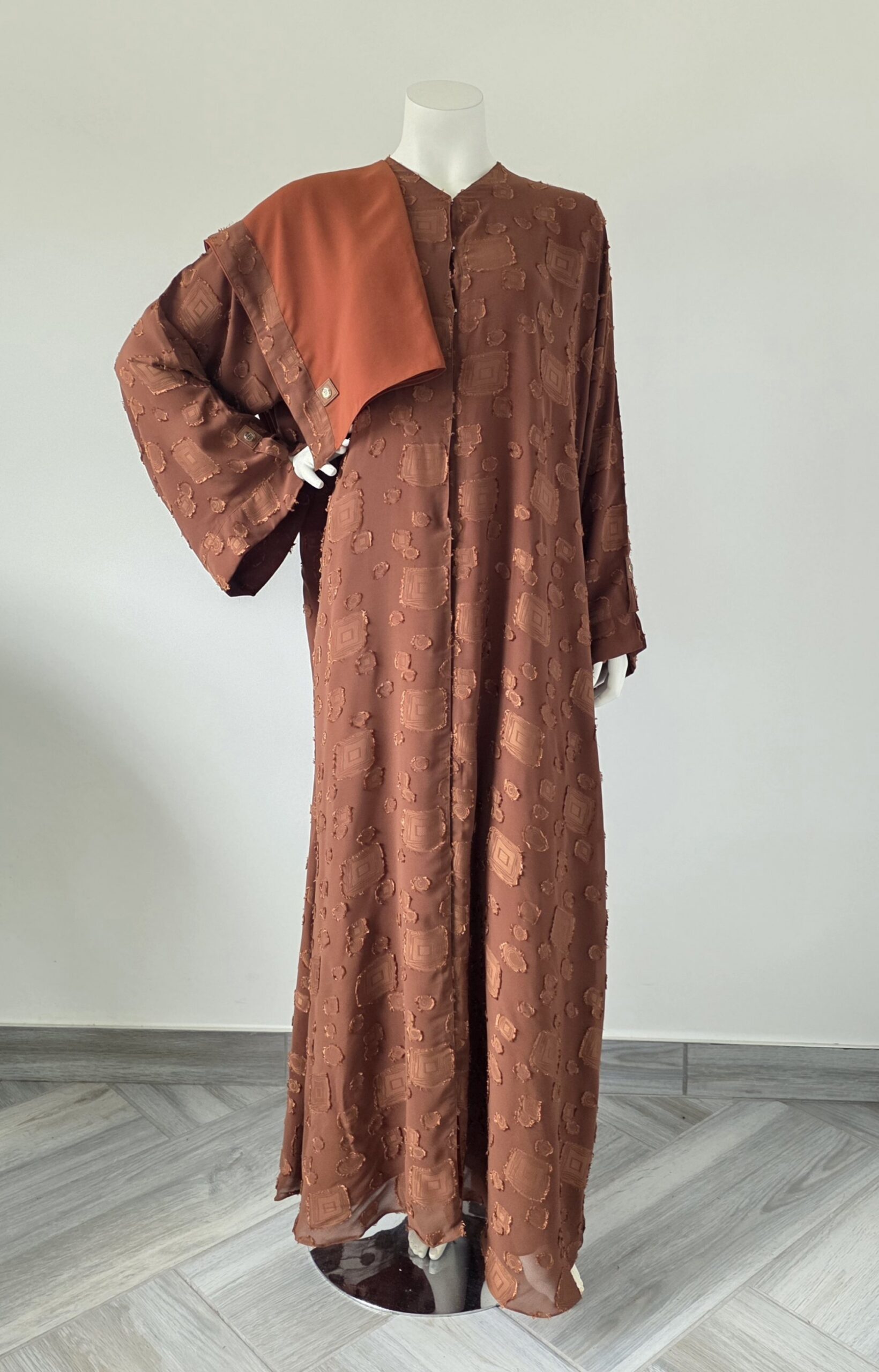 Sharqiaa Self Printed Set Burnt Orange - Image 2
