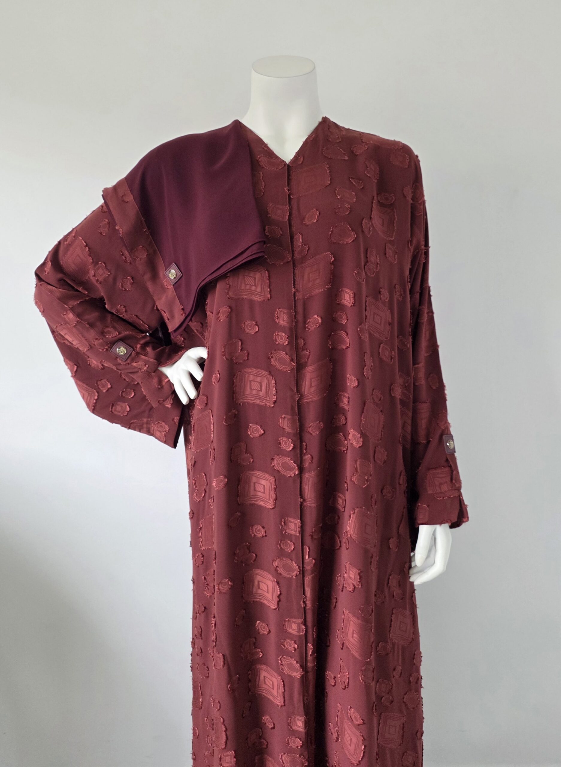 Sharqiaa Self Printed Set Burnt Umber - Image 7