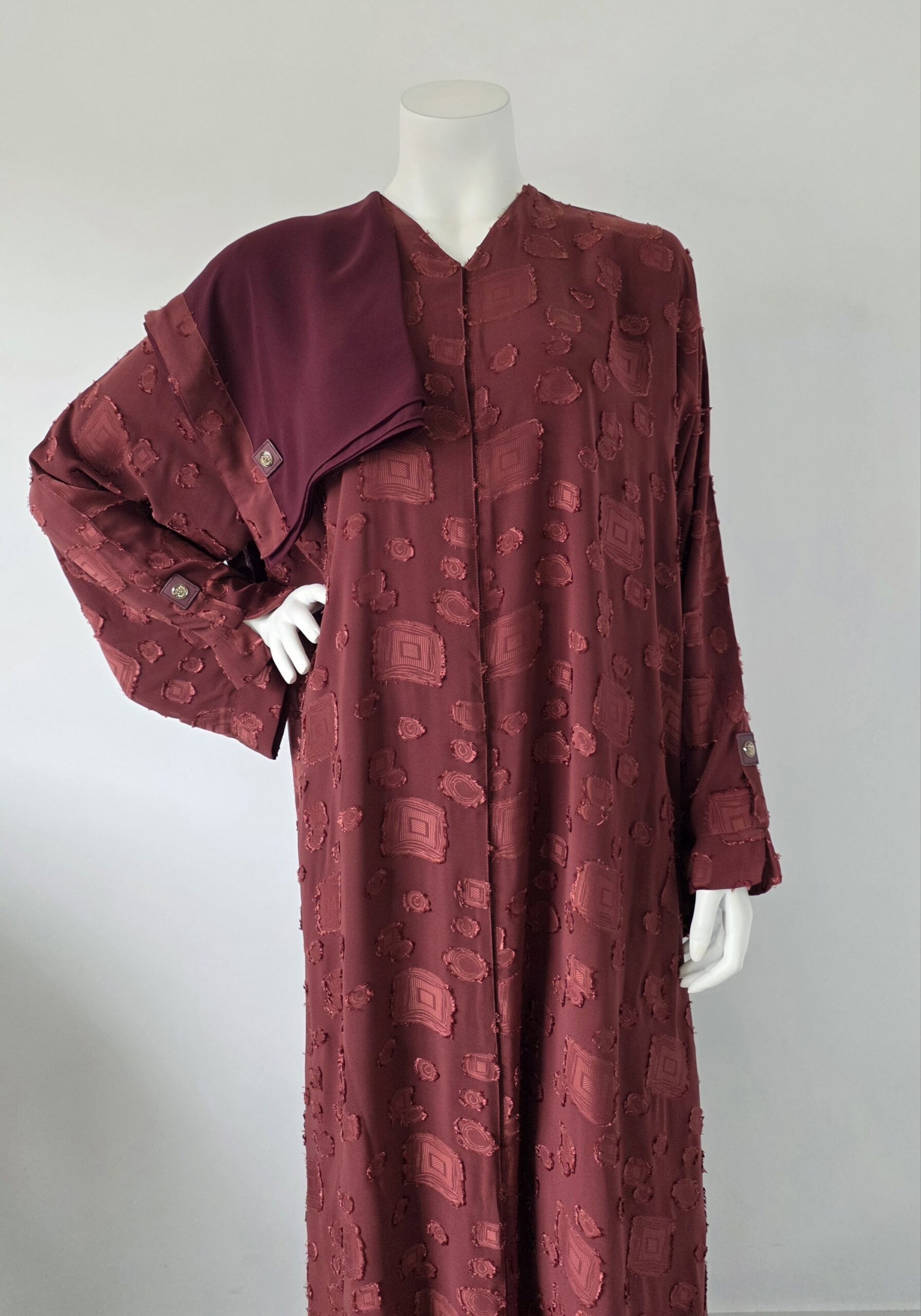 Sharqiaa Self Printed Set Burnt Umber - Image 5
