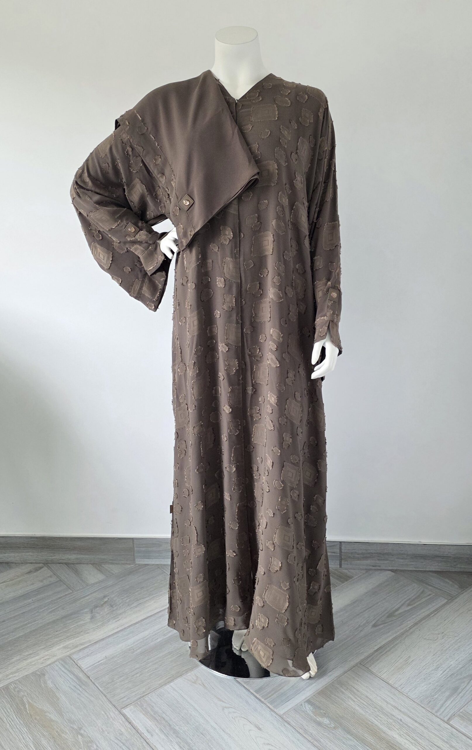 Sharqiaa Self Printed Abaya set Prairie Grass