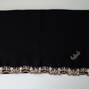 Sharqiaa Embroidery - Beadwork Scarf - peach hues