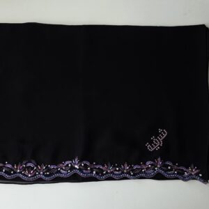 Sharqiaa Embroidery-Swarovski Scarf - Purple