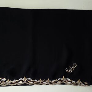 Sharqiaa Embroidery-Swarovski Scarf - Gold/Silver