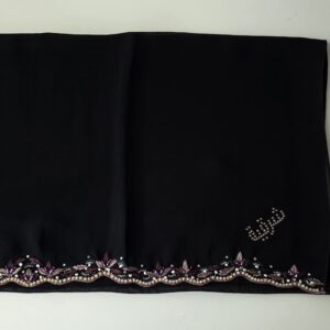 Sharqiaa Embroidery-Swarovski Scarf - Burgundy Gold