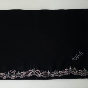 Sharqiaa Embroidery-Swarovski Scarf - gunmetals