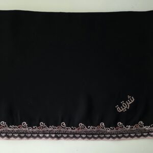 Sharqiaa Embroidery Lace Border Scarf - Blush