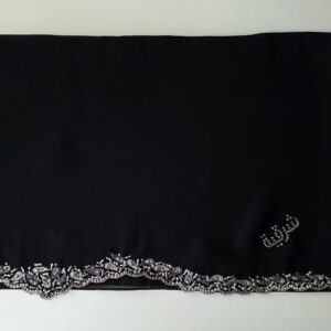 Sharqiaa Embroidery-Swarovski Scarf - Grey/turquoise